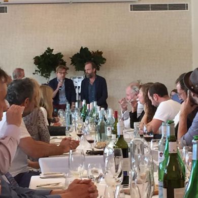 Actors David Wenham and Hugo Weaving at Aravina Estate Lunch, CinefestOZ 2015