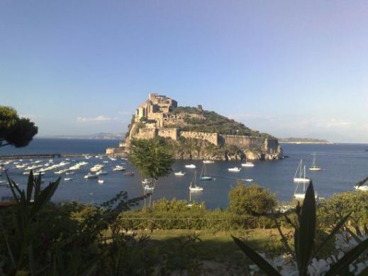 View from the gardens of eden to Arragonese castle