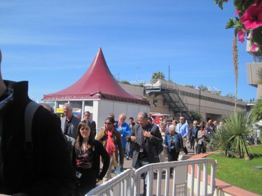 Spectators leaving the theater after "Another Year"