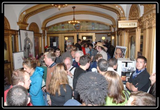 Crowd inside the Columbus Theatre Arts Center Lobby