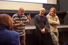 film director Joshua Oppenheimer and Serbian filmmaker Dušan Makavejev at BELDOCS 